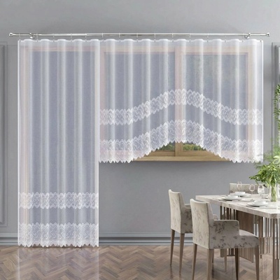 Forbyt žakarová kusová záclona SIRIUS N84A jednobarevná bílá, výška 120 cm x šířka 220 cm (na okno)