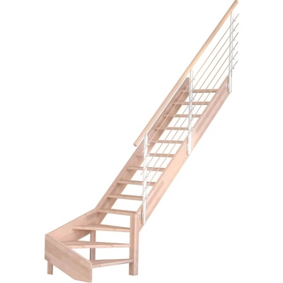 StarWood Schody Mykonos Pro bukové pravé 80cm otevřené design.dřev.zábradlí