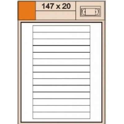 S+K label PLUS 147 x 20 mm bílé A4 100 archů