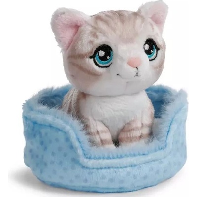 NICI Ници Грийн: Плюшена ивична котка в кошница - 12 см (61942)