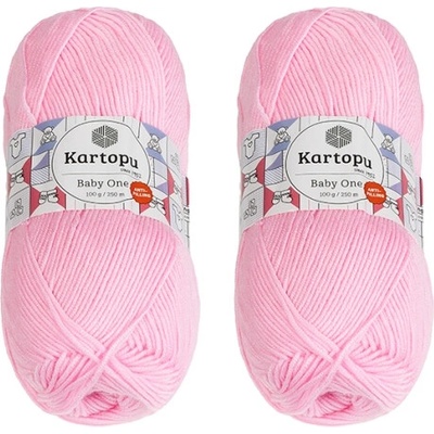 Bellatex SET 2ks Příze BABY ONE 100g / 250 m Světle růžová