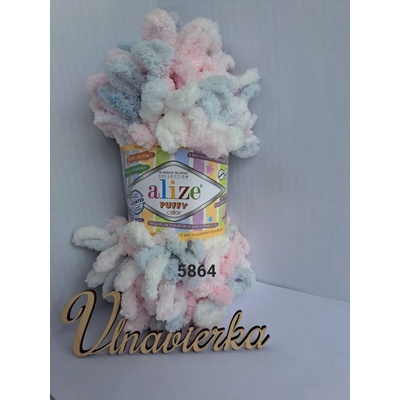 Alize Puffy Color5864-ružova-biela-nebeska
