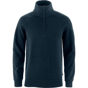 Fjällräven Мъжки вълнен пуловер Fjällräven Övik Lite Half Zip Wool jumper - Dark Navy (005-6877-0112)