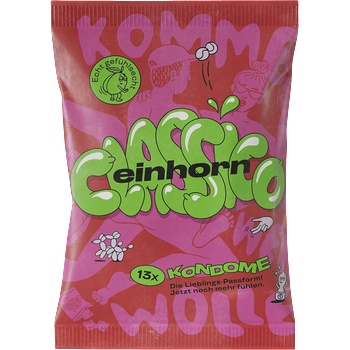 Einhorn Condoms: CLASSICO, 13 vegan condoms in the chips bag