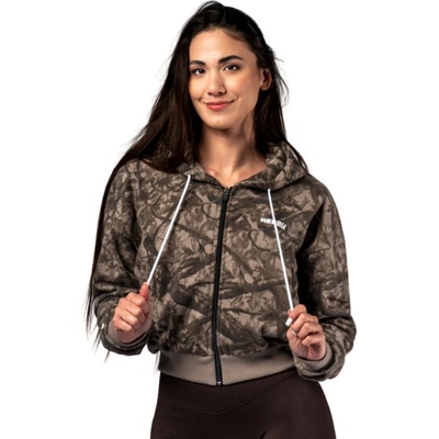 Mikina na zip s kapucí Power 895 světle hnědá