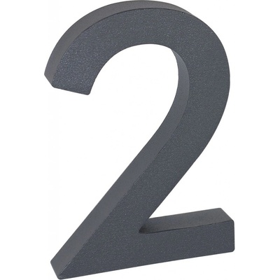 Domové číslo 3D „2“, 100 mm, hliník, matný antracit, RN.100LV.2.AL.AM.3D