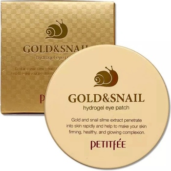 Petitfee & Koelf Gold & Snail Hydrogel Eye Patch Gélové očné náplaste na báze zlata a slimáka 60 x 84 g