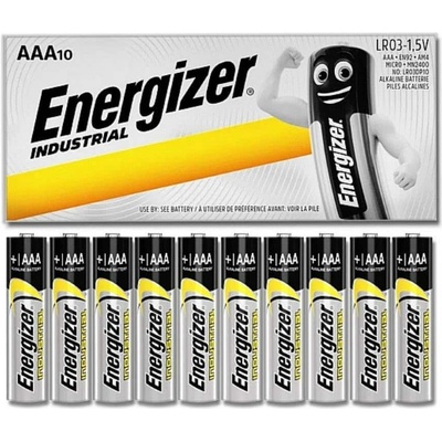 Energizer Батерия алкална Energizer Industrial LR03 (3408), AAA, 1.5V, 10бр (ENE3408)