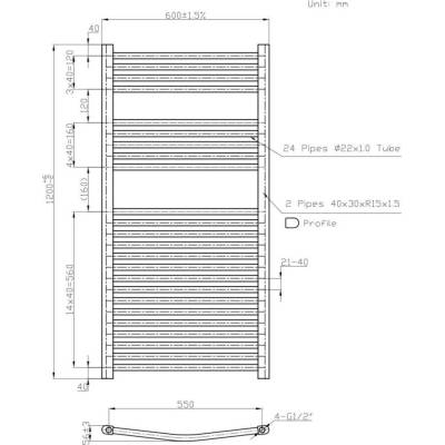 Novaservis 600 mm x 1200 mm oblý- 600/1200,1