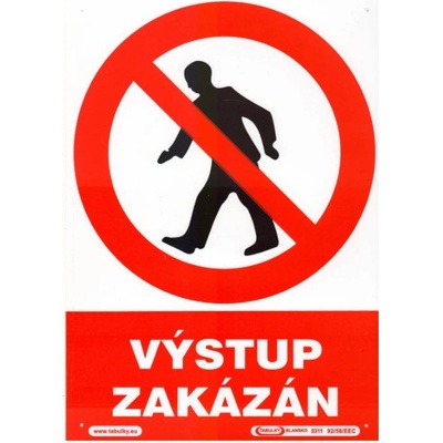 Výstup zakázán 210 x 297 mm - plast