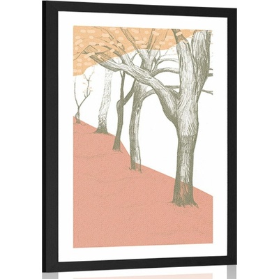 Plakát s paspartou pastelová aleja - 40x60 no frame