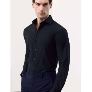 Marks & Spencer Еластична функционална риза облегнат фасон Marks & Spencer морско синьо Marks & Spencer | Sin | МЪЖЕ | S