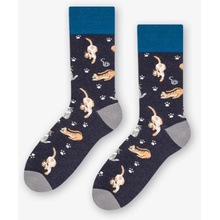 Dámske ponožky S mačičkami modrá tmavá