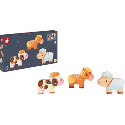 Janod Комплект Janod - Забавни магнити, ферма (J08058)