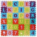 Penové puzzle na zem Teddies puzzle abeceda a čísla mix barev 36ks 15x15x1cm