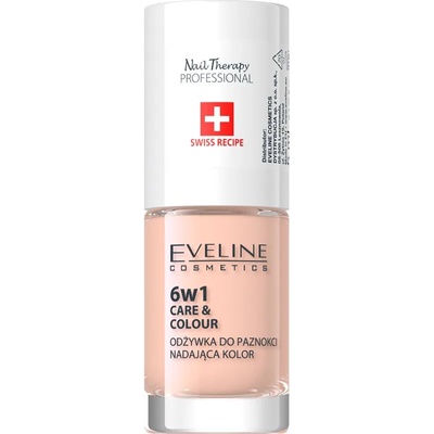 Eveline Cosmetics Nail Therapy Care & Colour балсам за нокти 6 в 1 цвят Nude 5ml