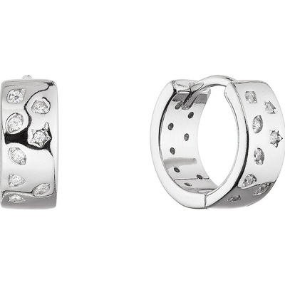 Pavona Stříbrné náušnice kruhy se zirkony 11615.1