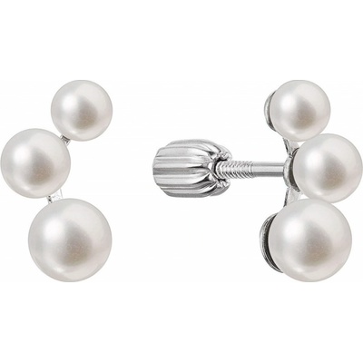 Pavona Stříbrné náušnice pecky s pravými říčními perlami 21101.1B