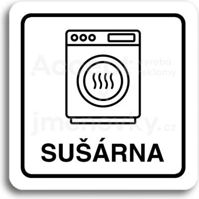 ACCEPT Piktogram sušárna - bílá tabulka - černý tisk