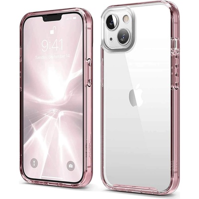 elago Hybrid Case - хибриден удароустойчив кейс за iPhone 13 (прозрачен-розов)