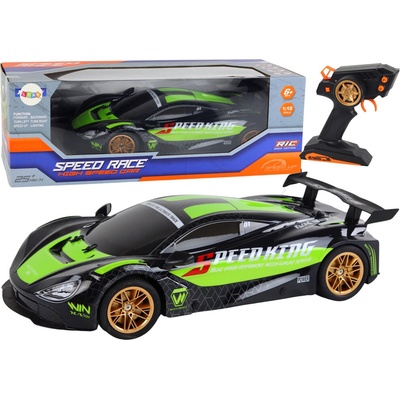 Lean Toys Velké sportovní auto na dálkové ovládání, zeleno-černé, 1:10