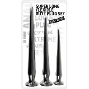 You2Toys - екстра дълъг анален плъг комплект (3 части, черен)