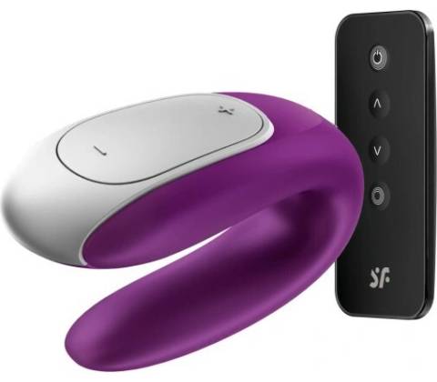Satisfyer Double Plus vibrátor Purple 9 cm