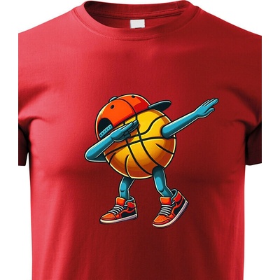 Dětské tričko Basketbalový míč dab dance Červená Canvas Bezvatriko.cz 2287