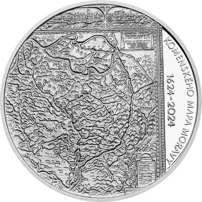 Česká mincovna 400. výročí vydání Komenského mapy Moravy 200 Kč 2024 stříbrná mince PROOF 13 g – Zboží Dáma