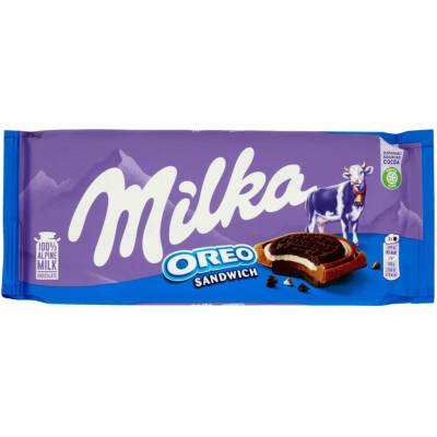Milka mliečna čokoláda s kúskami Oreo sušienok 92 g