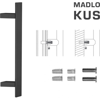FT - MADLO kód K41Z 40x10 mm SP ks Rozteč madla: 400 mm, Dĺžka: 600 mm, Rozmer profilu madla: 40x10 mm
