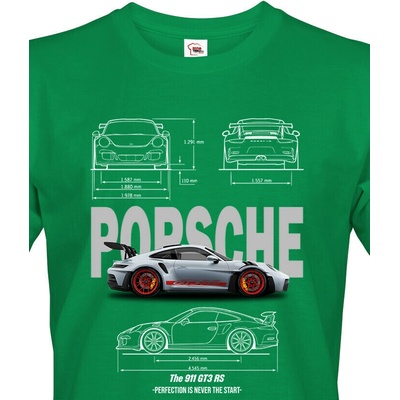 Pánské tričko Porsche 911 GT3 RS Canvas pánské tričko s krátkým rukávem 2403 zelená