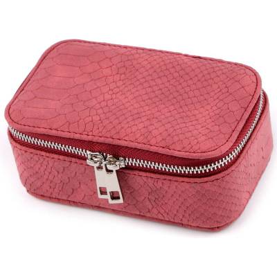 Malá šperkovnice na zip 8x13x6 cm vínová 1 ks