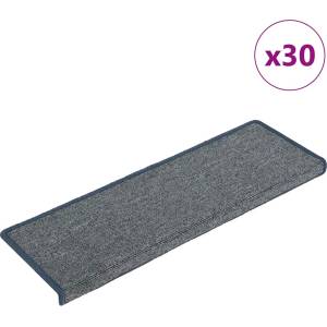 vidaXL Изтривалки за стълби, 30 бр. , 65x21x4 см, светло сиви и сини, правоъгълен кант (3365780)