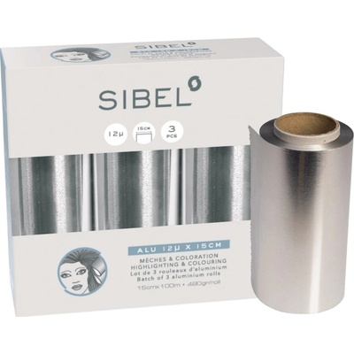 Profesionálny kadernícky alobal Sibel Alu - 15 cm x 100 m, 12 mikro - 3 ks