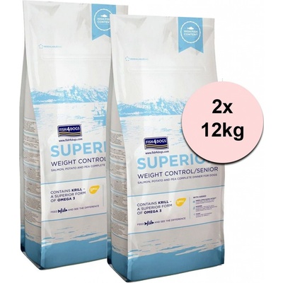 Fish4Dogs Superior Weight Control Senior Salmon 2 x 12 kg
