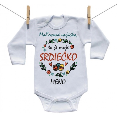 Boodyy Body s dlhým rukávom Maľované vajíčko to je moje srdiečko
