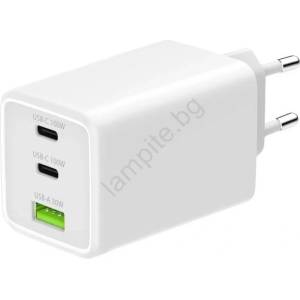 WINNER GROUP-WG - Адаптер за зареждане GaN 1xUSB-A + 2xUSB-C 100W бял (WN0129)