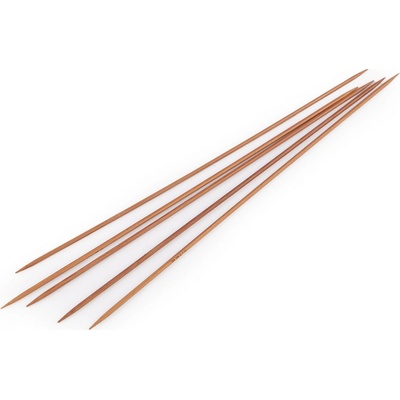 Bambusové ponožkové jehlice č. 2; 2,5; 3; 3,5; 4,5 Varianta: 2 (2,5 mm) bambus tmavý, Balení: 1 sada – Hledejceny.cz