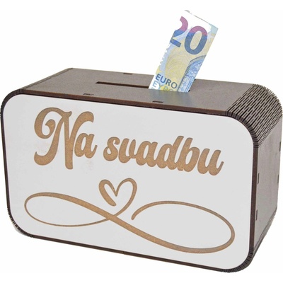Drevená pokladnička s nápisom - Na svadbu