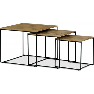 Autronic AF-3008 OAK dekor divoký Dub / čierna kov 3 ks