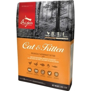 Champion Petfoods Orijen Cat & Kitten GRAIN FREE - суха храна за котки и бебета котенца с пиле, пуйка, яйца и риба, БЕЗ ЗЪРНО, Канада - 5, 4 кг