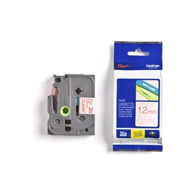 páska BROTHER TZ132 červené písmo, transparentná páska Tape (12mm) (TZE132)