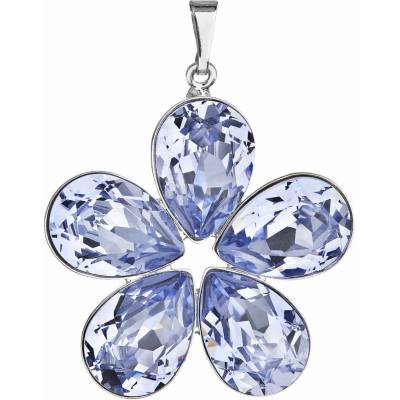 Swarovski Elements Stříbrný náhrdelník fialová kytička (slzička, kapka) 54037.3 Provence Lavender (fialová světlá, lila, šeříková)