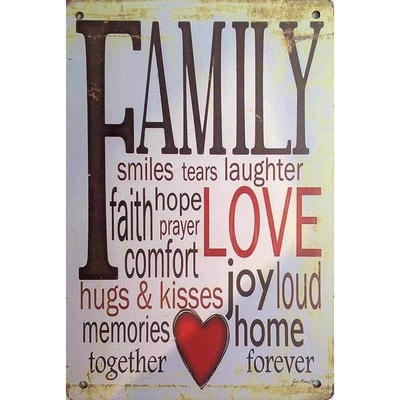 Drevená Ceduľa Family Love