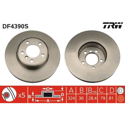 TRW Brzdový kotúč DF4390S
