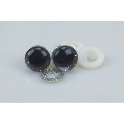 Pro Háčkování Oči bezpečnostní třpytivé stříbrné, 12 mm