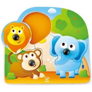 Hape - Дървен пъзел с дръжки за най-малките - Джунгла (E1310)