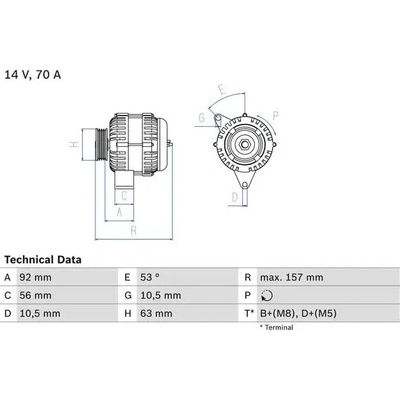 BOSCH Alternátor BO 0986039760