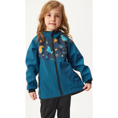 UNUO Dětská softshellová bunda bez zateplení Basic Kobaltová Dinosauři – Zbozi.Blesk.cz